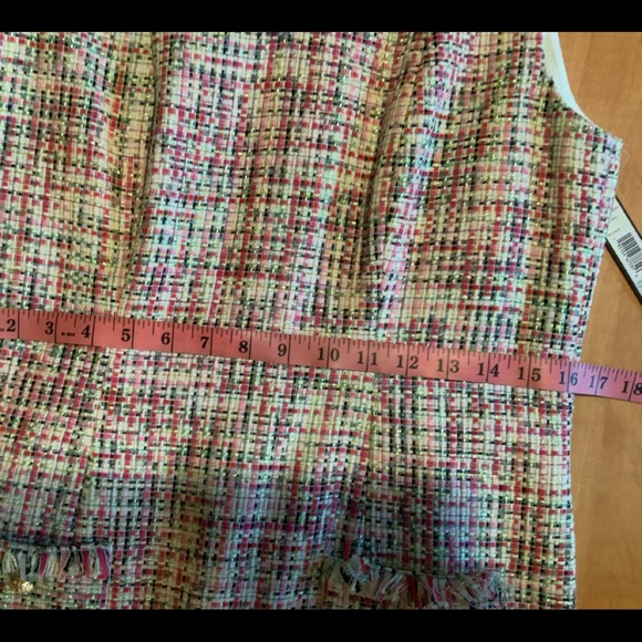 Womens Tahari size 8 pink/tan weave sleeveless dress - Picture 5 of 6